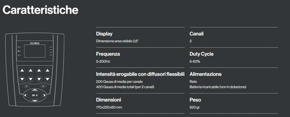 Caratteristiche MAGNUM 3000 PRO Globus